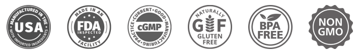 Made in USA, 100% natural, FDA approved, GMP certified badges for Karylief